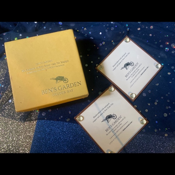 HANDCRAFTED IN NYC GLASS WOOD 2 Coasters - Picture 3 of 3